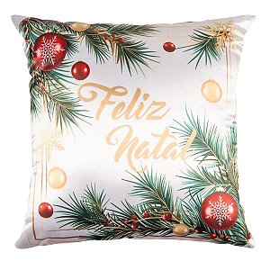 Almofada Natalina Feliz Natal 445524 43x43cm Belchior