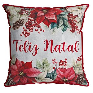 Almofada Natalina Cordone Feliz Natal 445506 43x43cm Belchior