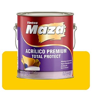 Tinta Premium Amarelo Sol 3,6L  Fosco Acrílica Premium Maza
