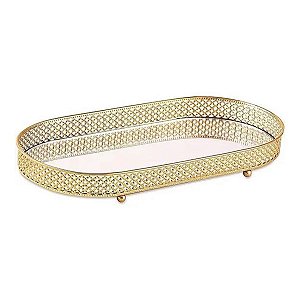 Bandeja Em Metal Espelhado 12245 M 4x33x16,5cm Mart