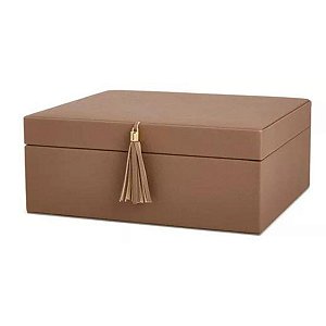 Caixa Organizadora Marrom C/ Franja 18218 11x23,5x20cm Mart