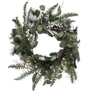 Guirlanda de Natal Frutas e Pinhas Verde 65cm 1023991 Cromus