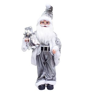 Papai Noel Decorativo Prata 120cm Natal Rei Do Armarinho