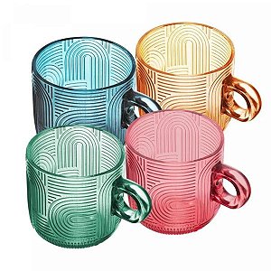 Xícara De Chá Frankfurt C/4Un De Vidro 220ml 20760 Wolff