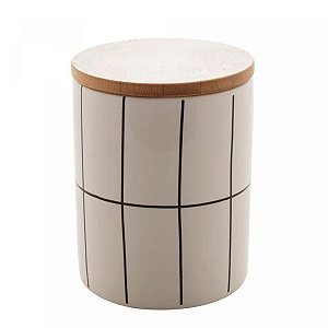 Potiche Cerâmico C/Tampa Turim Branco 10x12,5cm  8667  Lyor