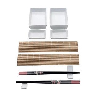 Prato Para Sushi Kyoto De Bambu C/10 Peças 7250 Lyor