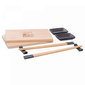Prato Para Sushi Sapporo De Bambu C/8 Peças 5460 Lyor
