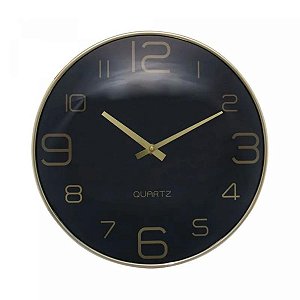 Relógio De Parede Chronos Preto 30,5x4,6cm  5875 Lyor
