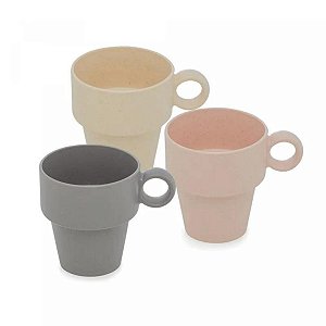 Xícara P/ Chá Lines 210ml Empilhável Sortida C/3Und 2956 Lyor