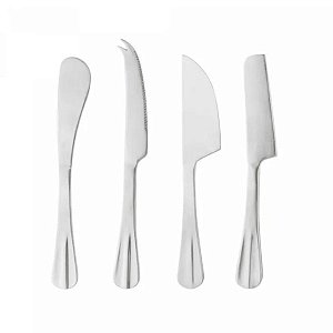 Faca Para Queijo C/4 Peças de Aço Inox Positano 220578  Lyor