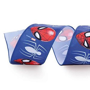 Fita de Cetim Homem Aranha Azul 6,3x914cm 1058953 Cromus
