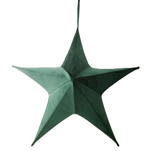 Estrela Natalina Verde 90cm Em Tecido 1038004 Cromus