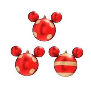 Bola Natalina 6cm Mickey Poá C/6un 1699700 Cromus
