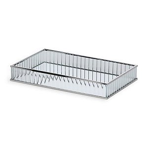 Bandeja Prata Em Metal E Vidro G 4x35,5x22cm 19588 Mart