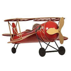 Avião Natalino Vermelho 35cm 1044496 Cromus