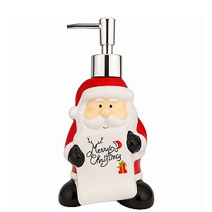 Saboneteira Dispenser Natalina Papai Noel Merry 12x18x12cm