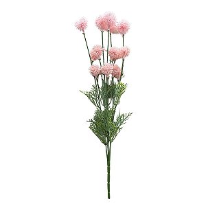 Buque Crisântemo Pompom Cosmo Rosa Flor Artificial 43cm