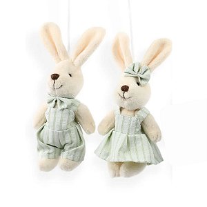 Mini Coelho Pingente Casal Verde  Candy 15cm 1066691 1Un