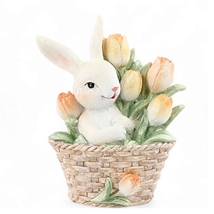 Mini Coelho Da Páscoa La Belle Cesta De Flores 1064484 11,5cm