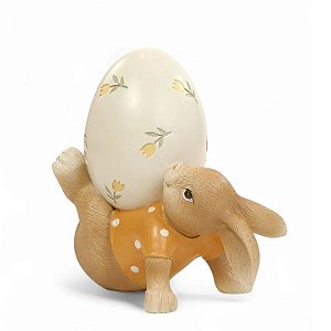 Coelho Da Páscoa Breeze Deitado C/Ovo 1054907 18x10,6x8,5cm (AxLxP)