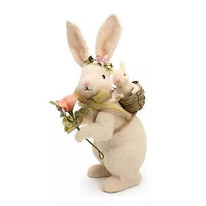 Coelho Da Páscoa Belle Lapin C/ Filhote 1036959 40x15x22cm (AxLxP)
