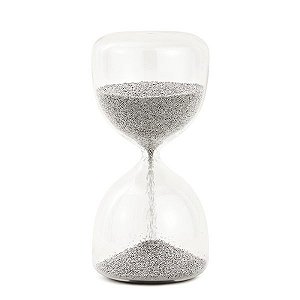 Ampulheta De Vidro 3min Areia Prata 18313 20x9cm Mart