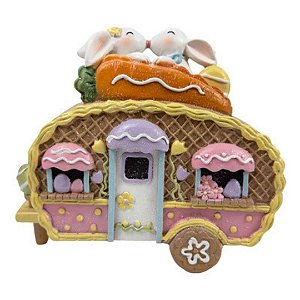 Trailer  Decorativo Coelho Da Páscoa RS2648 18x18cm 1Und