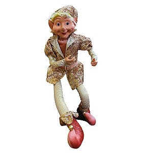 Boneco Pierrot Decoração Natal Rosa 1,20x30cm