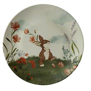 Prato Raso De Páscoa Zeca No Campo  26cm De Diâmetro 1Und