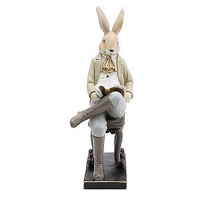 Coelho de Páscoa Em Resina Elegance 40cm