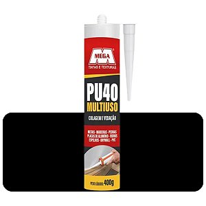 Bisnaga Selante PU40 Preto 280ml 400 G Mega
