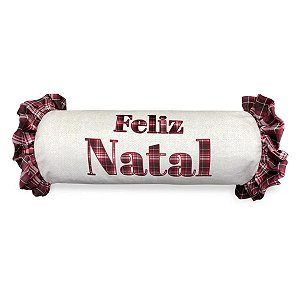 Almofada de Natal  Baguete Feliz Natal C/ Babado 537 20x48cm