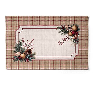 Jogo Americano Natalino Pinhas e Encanto 064 48x30,5cm 2Und
