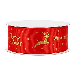 Fita Decorativa Aramada Vermelha 2,5cmx9,14m C/1Un 1056443
