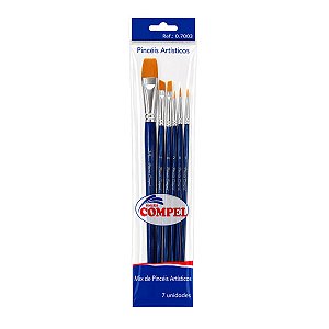 Kit Pincel Achatado 0.7003 C/ 7Unidades Compel