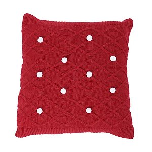 Almofada Natalina Vermelha Pom Pom 40cm 1085085 Cromus