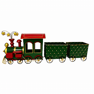 Trem Natalino Vermelho  41x119cm 1068674 Cromus