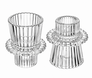 Candelabro Castiçal Porta Velas de Vidro 6x7cm CJ C/2 61933