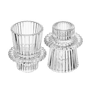 Candelabro Castiçal Porta Velas de Vidro 6x7cm CJ C/2 61933