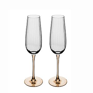 Taça Para Champanhe 230ml Classic CJ 2Unid C/Haste Ambar