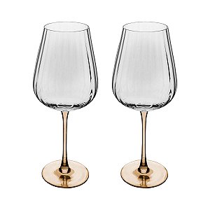 Taça Para Vinho 560ml Incolor C/Haste Ambar C/2 220469 Wolff