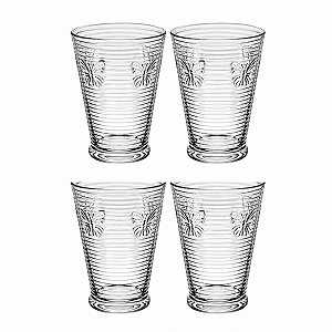 Copo Alto C4un Butterfly Lines De Vidro 350ML 21044 Wolff