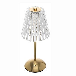 Luminária de Mesa Led 3 Tons Usb 12,5x30cm Plástico Dourada 61827