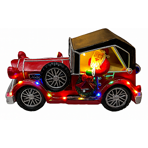 Carro Natalino Papai Noel C/Led 13cm RS1917