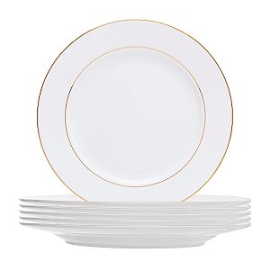 Prato Raso De Jantar Monaco C/ Borda Dourada 27cm CJ6 18082