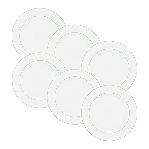 Prato P/ Sobremesa Monaco C/ Borda Prateada 19cm CJ6 18077