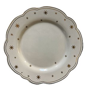 Prato Natalino P/ Jantar Estrela Dourada 27cm 1Unid MP1754
