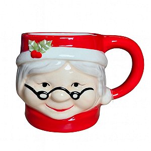 Caneca Natalina Mamãe Noel 14cm 1Unid MP773