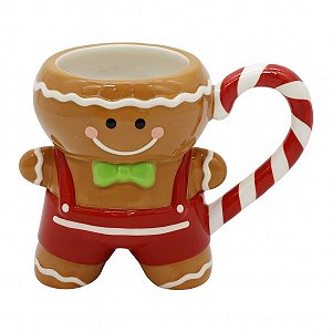 Caneca Natalina Ginger Marrom 12cm C/1Unid 450ml MP1856