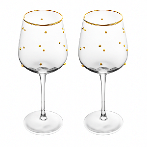 Taça Para Vinho Balls Fio De Ouro 350ML CJ 2Unid 21060 Wolff